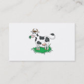 vrolijke grazing koe visitekaartje (Achterkant)