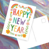 Vrolijke grillige HAPPY NEW YEAR Handlettering