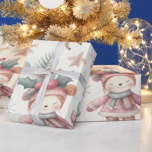 Vrolijke grillige kerst wrap cadeaupapier (Feestdagen)