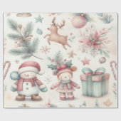 Vrolijke grillige kerst wrap cadeaupapier (Vlak)