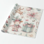 Vrolijke grillige kerst wrap cadeaupapier (Uitgerold)