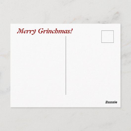 Vrolijke Grinchmas baby sulcata schildpad in een r Briefkaart (Achterkant)