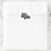 Vrolijke Groene Abstracte Cadeausticker Vierkante Sticker (Tas)