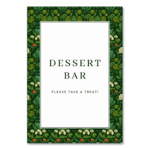 Vrolijke Groene Bloemige Dessertbar Bord Kaart