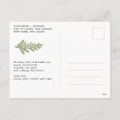 Vrolijke groene elegante kerstpunsettia feestdagenkaart (Achterkant)