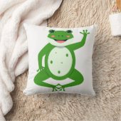 Vrolijke Groene Kikkers met Golvende Beweging Worp Kussen (Deken)