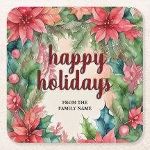 Vrolijke groene krans & rode poinsettia vakantie