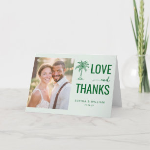 Vrolijke Groene Palmboom Liefde Bedankkaart