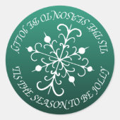 Vrolijke Groene Sneeuwvlok Stickers (Voorkant)