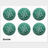 Vrolijke Groene Sneeuwvlok Stickers (Vel)