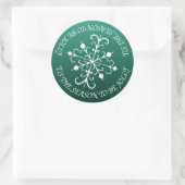Vrolijke Groene Sneeuwvlok Stickers (Tas)