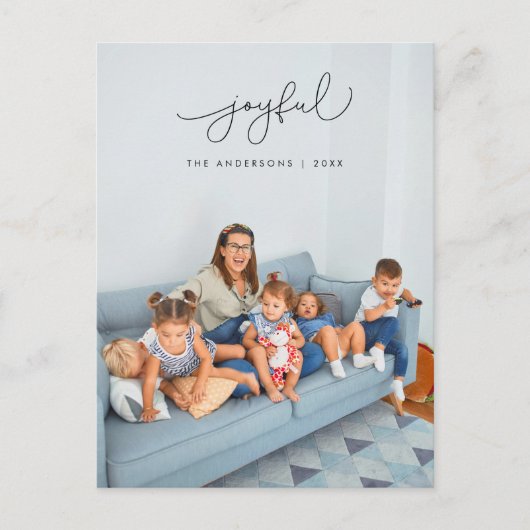 Vrolijke groet, vrolijke kerst familiefoto briefkaart (Voorkant)