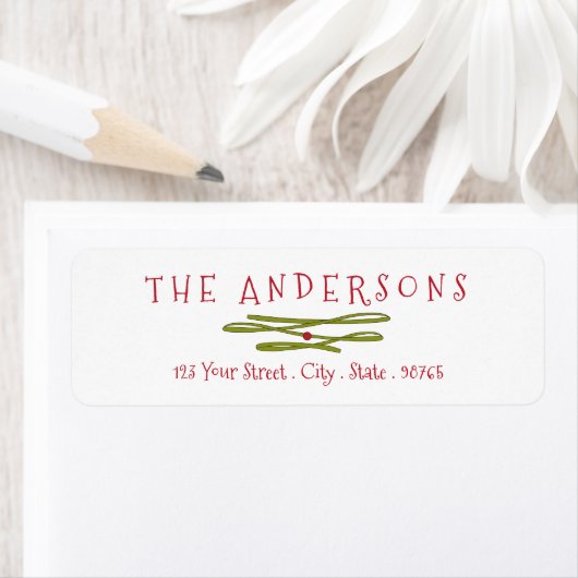 Vrolijke Groeten Groene Banner Retouradres Etiket (Insitu)