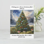 Vrolijke Groeten: Unwrap the Magic of the Season w Feestdagenkaart (Staand voorkant)