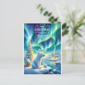 Vrolijke Groeten: Vrolijk Kerstfeest vakantie Brie Feestdagenkaart (Staand voorkant)