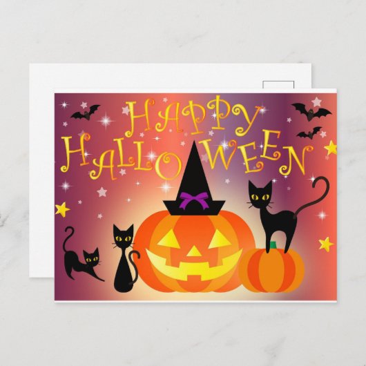 vrolijke halloween briefkaart (Voorkant / Achterkant)