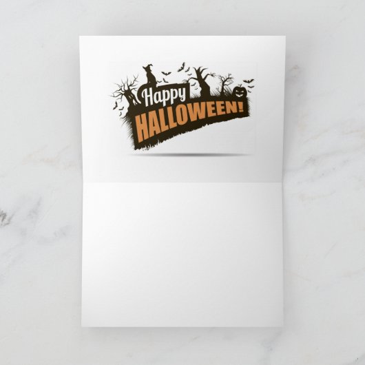 vrolijke halloween feestdagen kaart (Binnen)