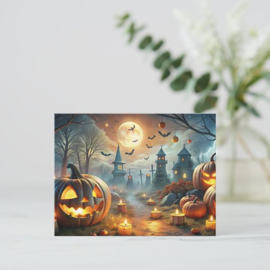 vrolijke halloween feestdagenkaart (Staand voorkant)