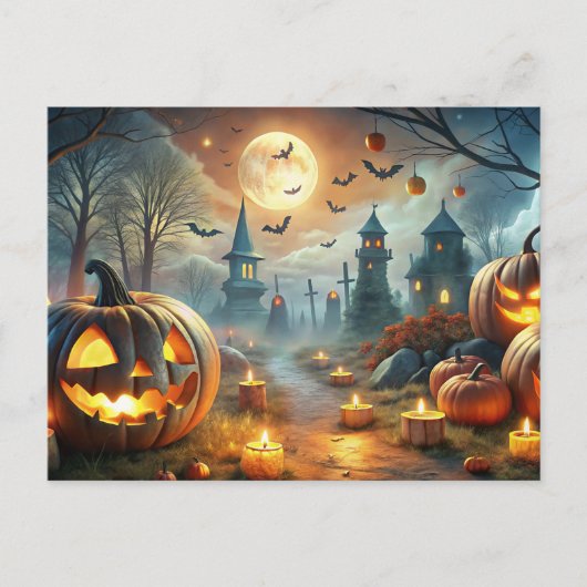 vrolijke halloween feestdagenkaart (Voorkant)