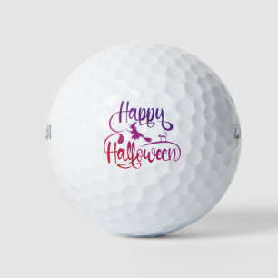 Vrolijke Halloween-gradiënt vliegende heks kat Golfballen