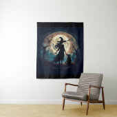 Vrolijke Halloween heks om middernacht Wandkleed (In situ)