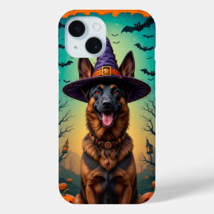 🎃 Vrolijke Halloween Herdersgloei 🐾 Griezelig Sc iPhone 15 Case