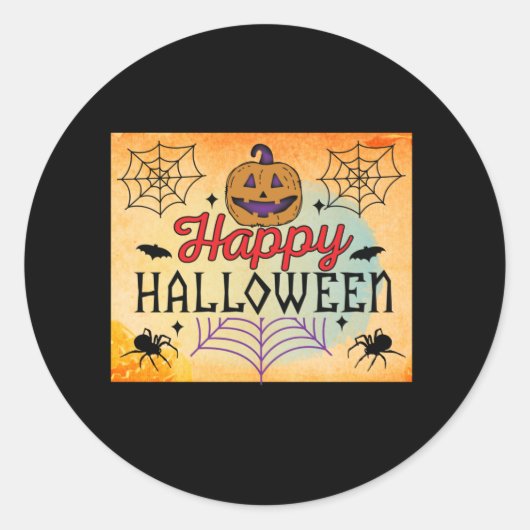 vrolijke halloween ronde sticker (Voorkant)
