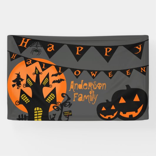vrolijke halloween spandoek (Horizontaal)