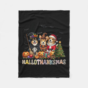 Vrolijke Halloween Thanksgiving Kerst Hondenliefhe Fleece Deken