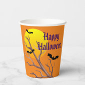 Vrolijke Halloween vleermuizen en de Moon Paper Cu Papieren Bekers (Achterkant)