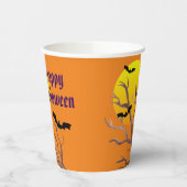 Vrolijke Halloween vleermuizen en de Moon Paper Cu Papieren Bekers (Links)