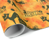 vrolijke hallowenkat cadeaupapier (Rol Hoek)