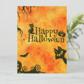 vrolijke hallowenkat kaart (Staand voorkant)
