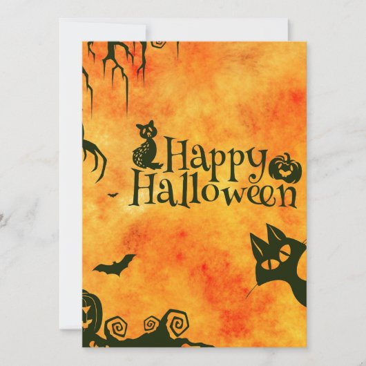 vrolijke hallowenkat kaart (Voorkant)