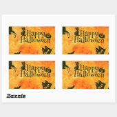 vrolijke hallowenkat rechthoekige sticker (Vel)