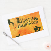 vrolijke hallowenkat rechthoekige sticker (Envelop)