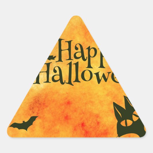 vrolijke hallowenkat sticker (Voorkant)