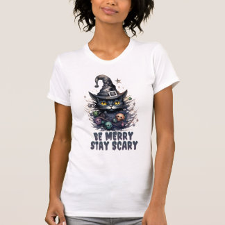 vrolijke hallowenkat t-shirt