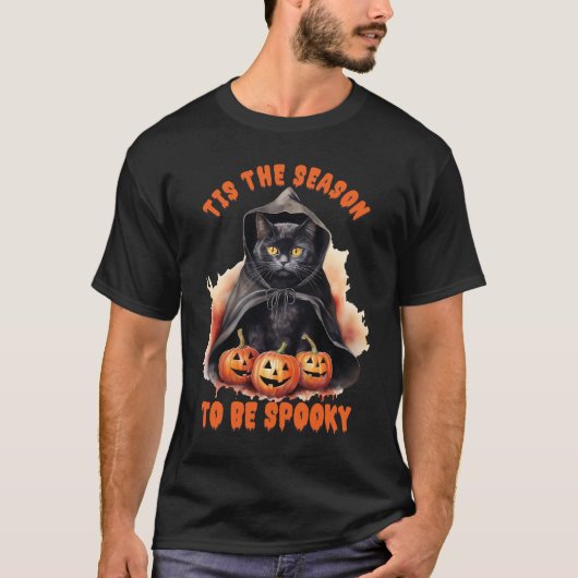 vrolijke hallowenkat t-shirt (Voorkant)