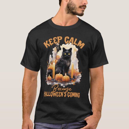 vrolijke hallowenkat t-shirt (Voorkant)
