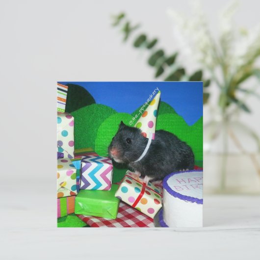 Vrolijke Hamster Birthday! Kaart (Staand voorkant)