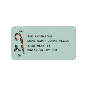 Vrolijke Hand Getrokken Vakantie Adres Label (Voorkant)