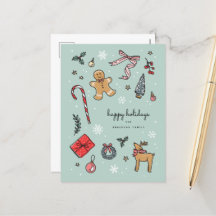 Vrolijke Hand getrokken Vakantie Illustraties Brie