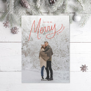Vrolijke Hand Lettering Winter Pas getrouwd Feestdagenkaart