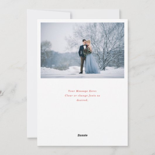 Vrolijke Hand Lettering Winter Pas getrouwd Feestdagenkaart (Achterkant)