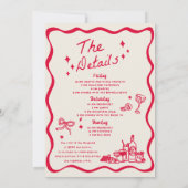 Vrolijke Handgetekende Cocktail Bachelorette-feest Kaart (Achterkant)