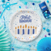 Vrolijke Hanukkah Papieren Bordje (Feest)
