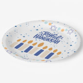 Vrolijke Hanukkah Papieren Bordje (Gekanteld)