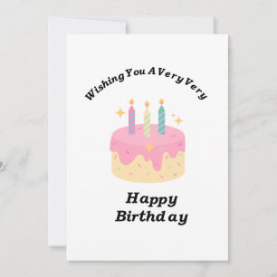 Vrolijke Happy Birthday Cake Wenskaart Kaart