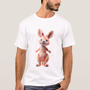 Vrolijke Harige Oranje Kangoeroe Grafische Mannen T-shirt